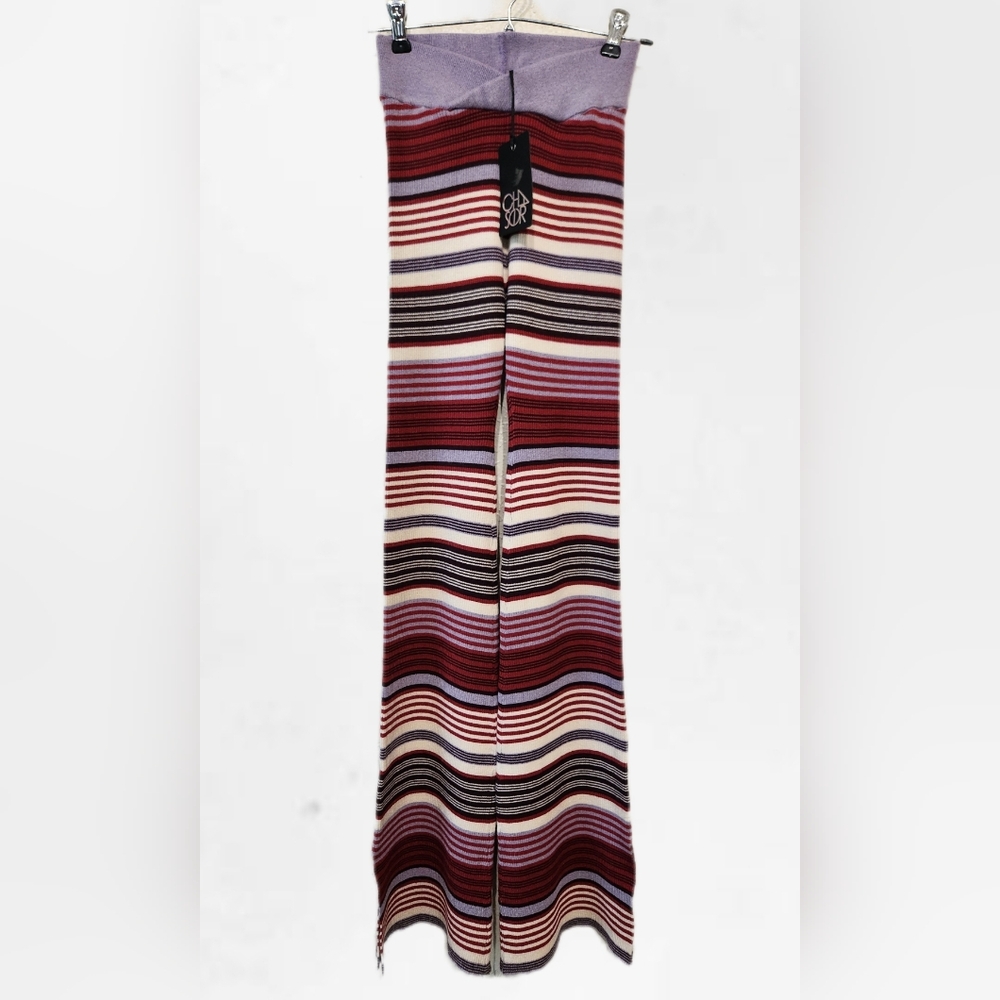 CHASER Split Flare Ribbed Knit Leggings Size Small